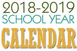 2018-2019 school calendar words